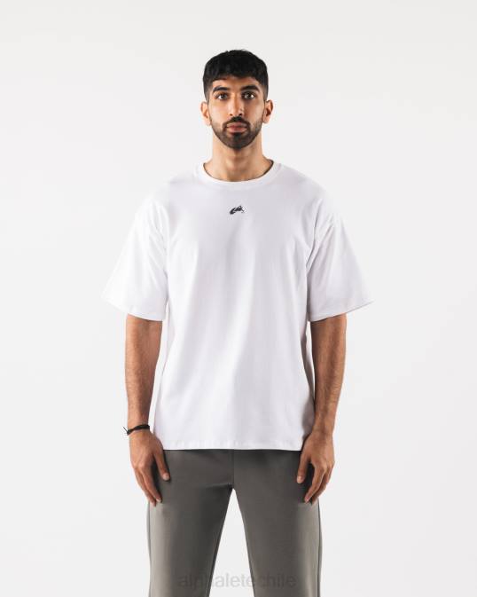 camiseta alineada hombres Alphalete 08R8490 ropa blanco/peltre