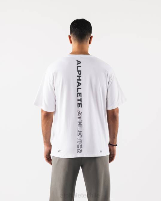 camiseta alineada hombres Alphalete 08R8490 ropa blanco/peltre