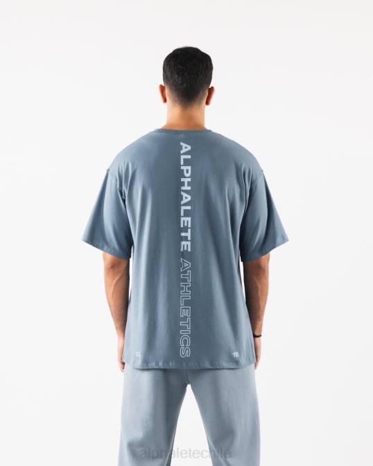 camiseta alineada hombres Alphalete 08R8497 ropa azul glaciar