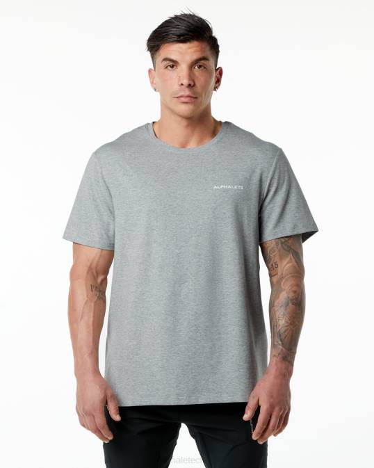 camiseta clásica hombres Alphalete 08R8553 ropa cuero gris