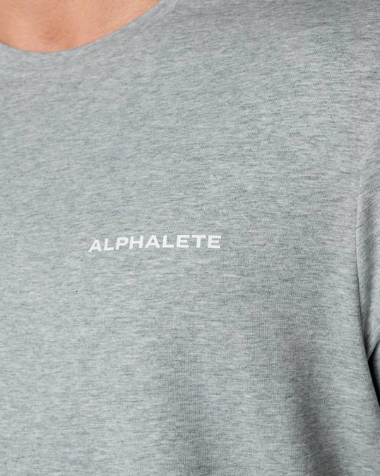 camiseta clásica hombres Alphalete 08R8553 ropa cuero gris