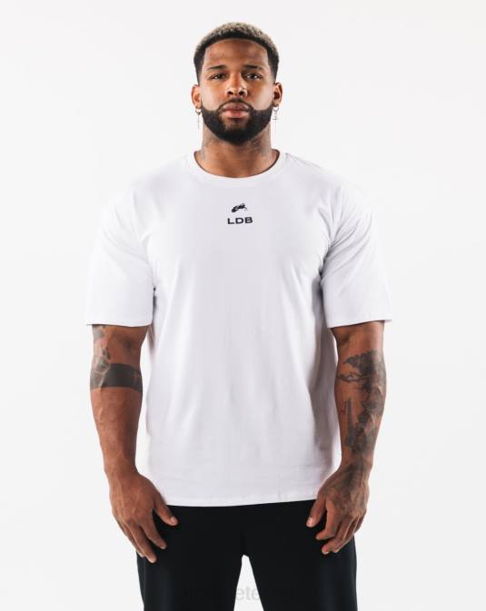 camiseta con escudo cepillado hombres Alphalete 08R8533 ropa blanco