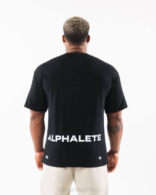 camiseta con escudo cepillado hombres Alphalete 08R8537 ropa negro