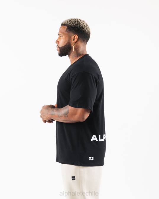 camiseta con escudo cepillado hombres Alphalete 08R8537 ropa negro