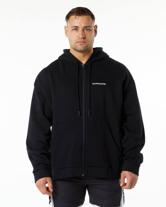 chaqueta clásica con cierre completo hombres Alphalete 08R8645 ropa negro