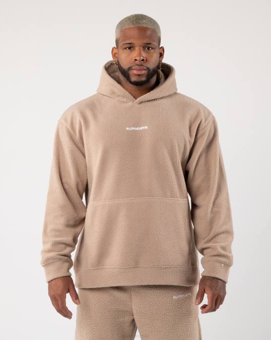 rey sudadera con capucha hombres Alphalete 08R8617 ropa marrón lino