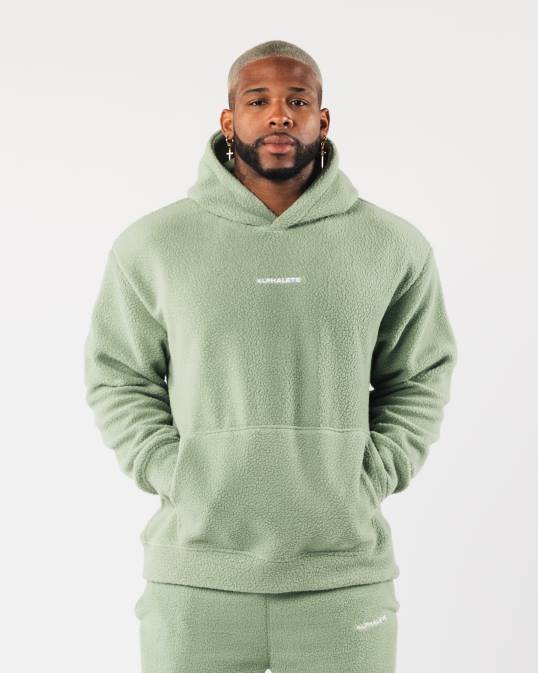 rey sudadera con capucha hombres Alphalete 08R8618 ropa verde salvia