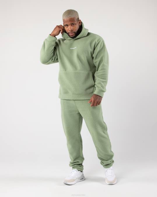 rey sudadera con capucha hombres Alphalete 08R8618 ropa verde salvia