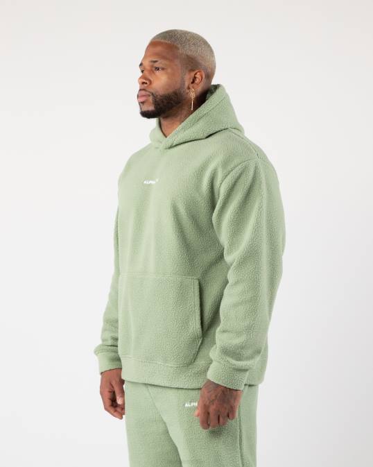 rey sudadera con capucha hombres Alphalete 08R8618 ropa verde salvia