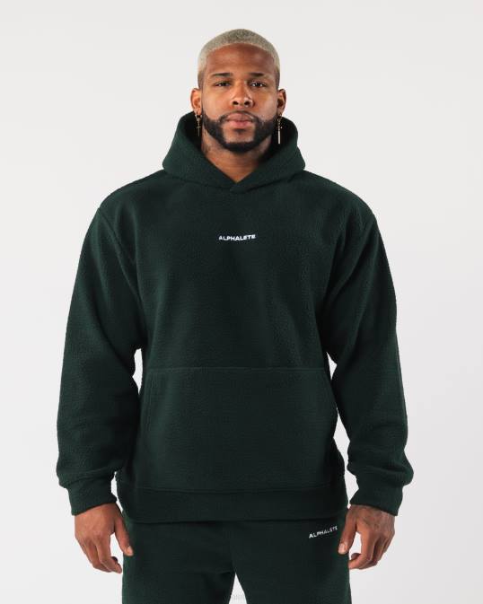 rey sudadera con capucha hombres Alphalete 08R8619 ropa verde perenne