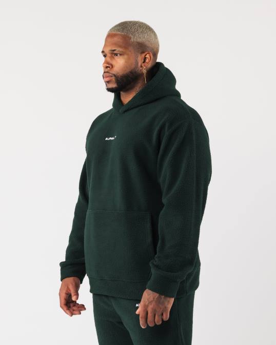 rey sudadera con capucha hombres Alphalete 08R8619 ropa verde perenne