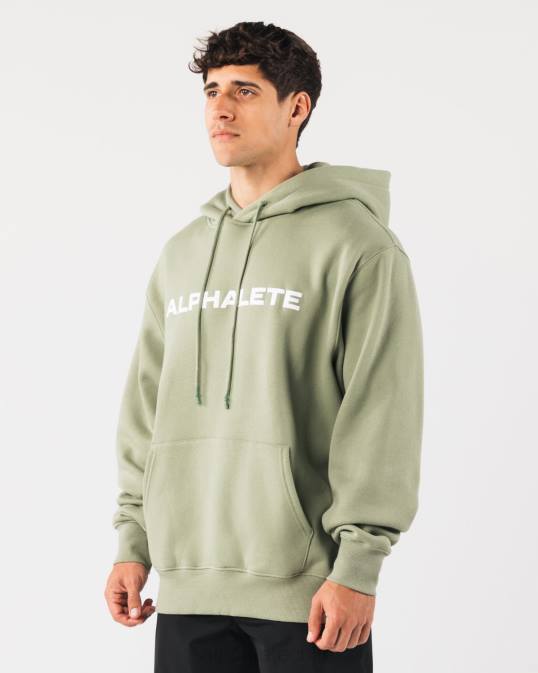 sudadera con capucha central hombres Alphalete 08R8626 ropa verde salvia