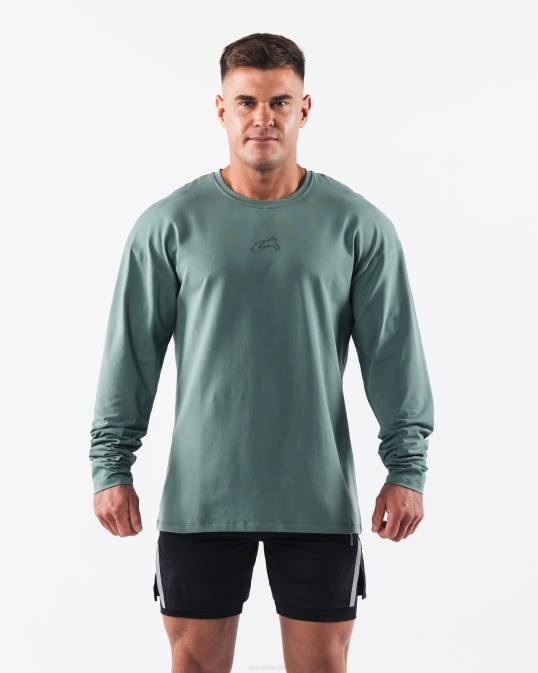 camiseta con cabeza de lobo hombres Alphalete 08R8500 ropa verde salvia