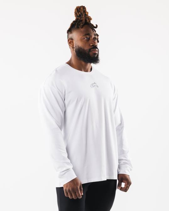 camiseta con cabeza de lobo hombres Alphalete 08R8542 ropa blanco