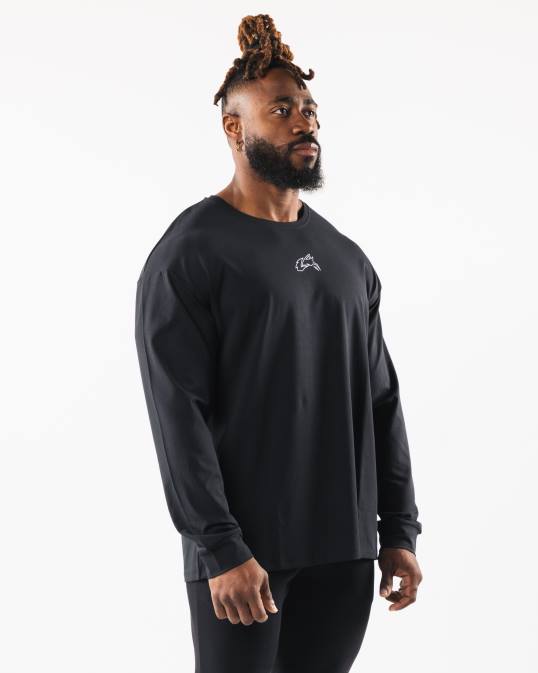 camiseta con cabeza de lobo hombres Alphalete 08R8544 ropa negro