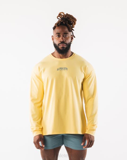 camiseta con estampado de cachemira hombres Alphalete 08R8528 ropa amarillo