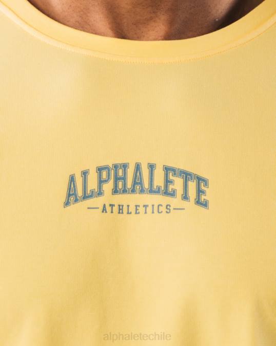 camiseta con estampado de cachemira hombres Alphalete 08R8528 ropa amarillo