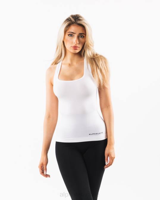 camiseta sin mangas con espalda cruzada mujer Alphalete 08R8159 ropa blanco