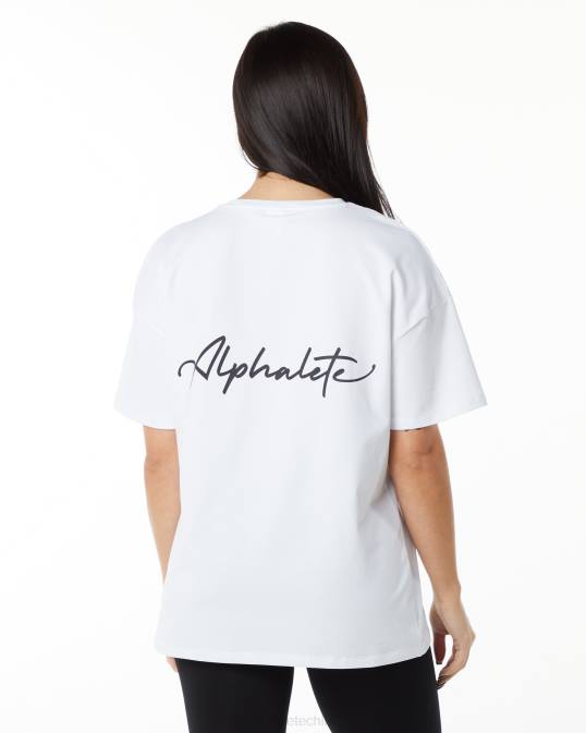 camiseta extragrande distintiva mujer Alphalete 08R8233 ropa blanco negro