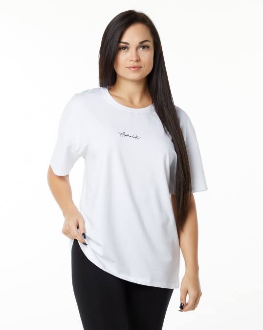 camiseta extragrande distintiva mujer Alphalete 08R8233 ropa blanco negro