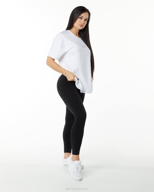 camiseta extragrande distintiva mujer Alphalete 08R8233 ropa blanco negro