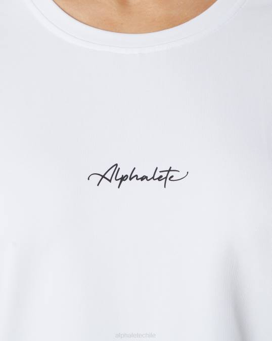 camiseta extragrande distintiva mujer Alphalete 08R8233 ropa blanco negro