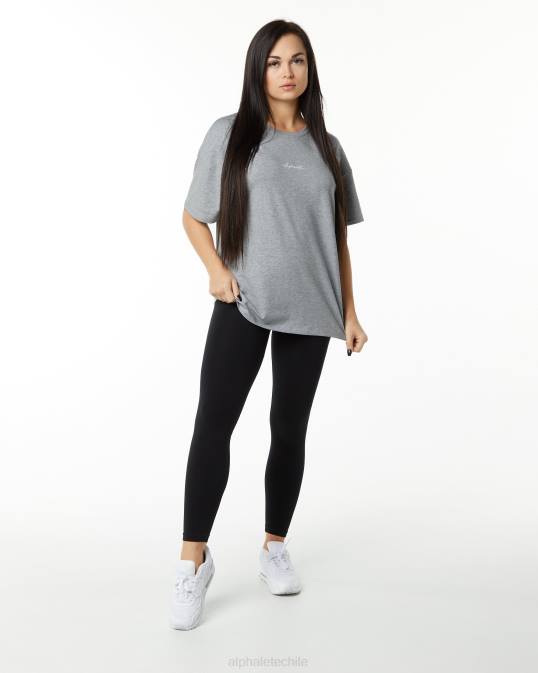 camiseta extragrande distintiva mujer Alphalete 08R8234 ropa cuero gris