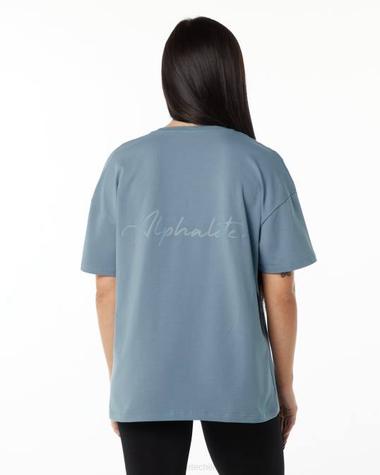 camiseta extragrande distintiva mujer Alphalete 08R8235 ropa niebla azul