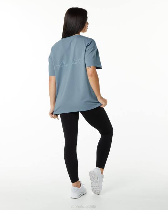 camiseta extragrande distintiva mujer Alphalete 08R8235 ropa niebla azul