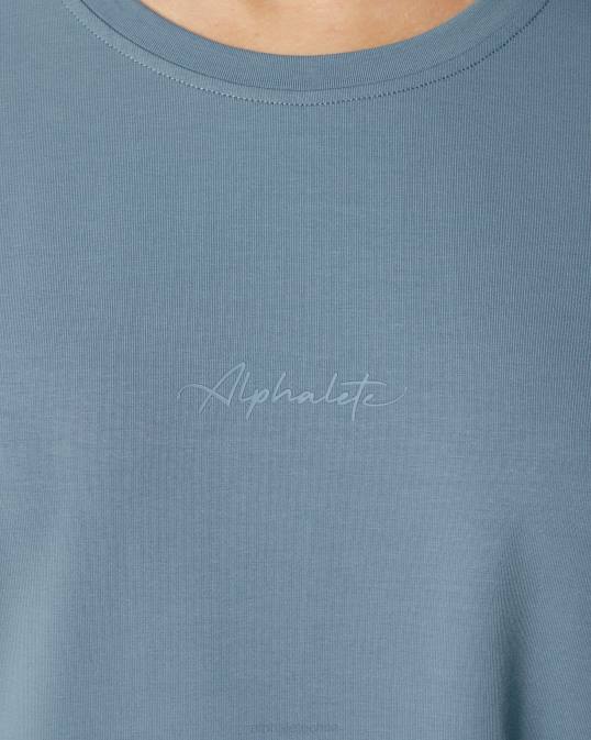 camiseta extragrande distintiva mujer Alphalete 08R8235 ropa niebla azul