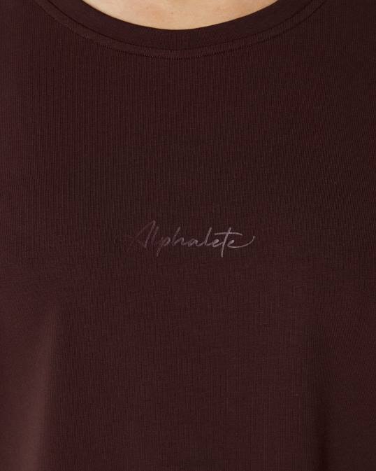 camiseta extragrande distintiva mujer Alphalete 08R8237 ropa rojo burdeos