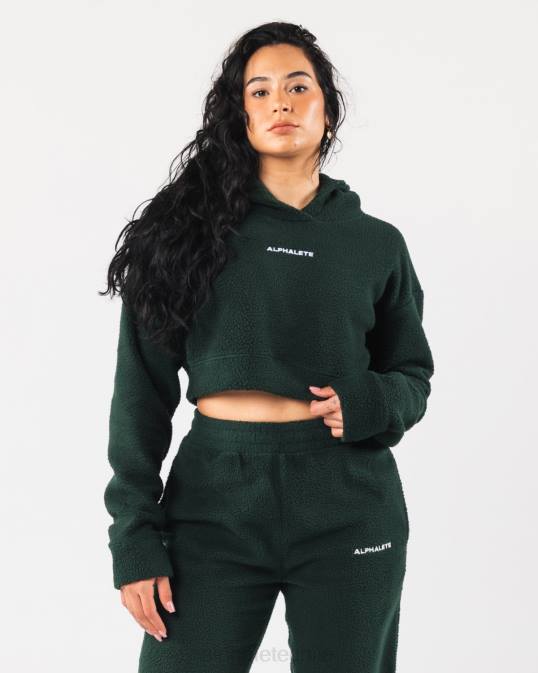 sudadera con capucha king crop mujer Alphalete 08R8276 ropa verde perenne