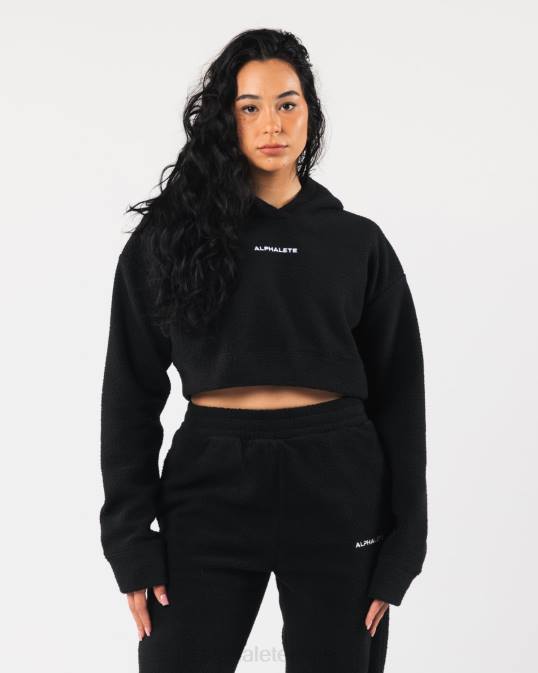 sudadera con capucha king crop mujer Alphalete 08R8277 ropa negro