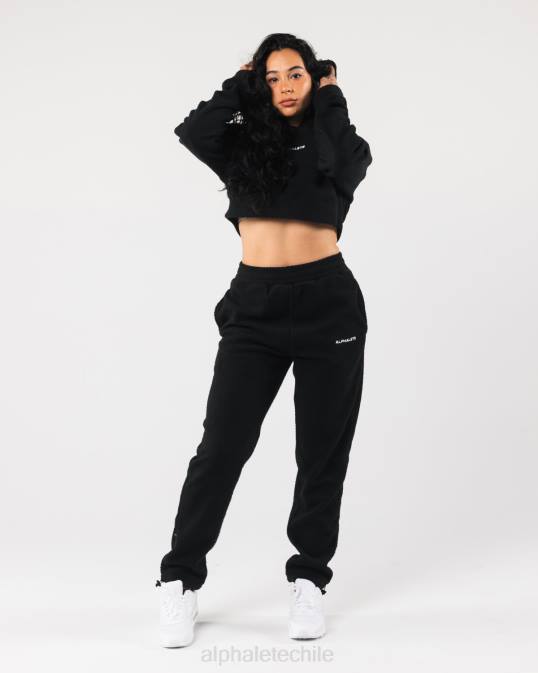 sudadera con capucha king crop mujer Alphalete 08R8277 ropa negro