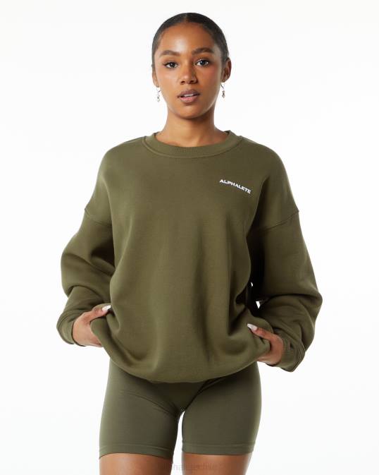 tripulación clásica mujer Alphalete 08R8261 ropa sauce verde