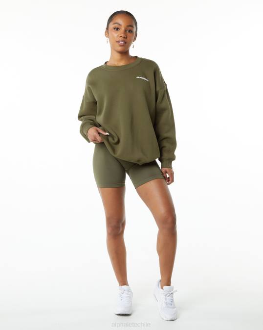 tripulación clásica mujer Alphalete 08R8261 ropa sauce verde