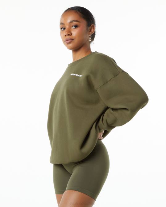 tripulación clásica mujer Alphalete 08R8261 ropa sauce verde