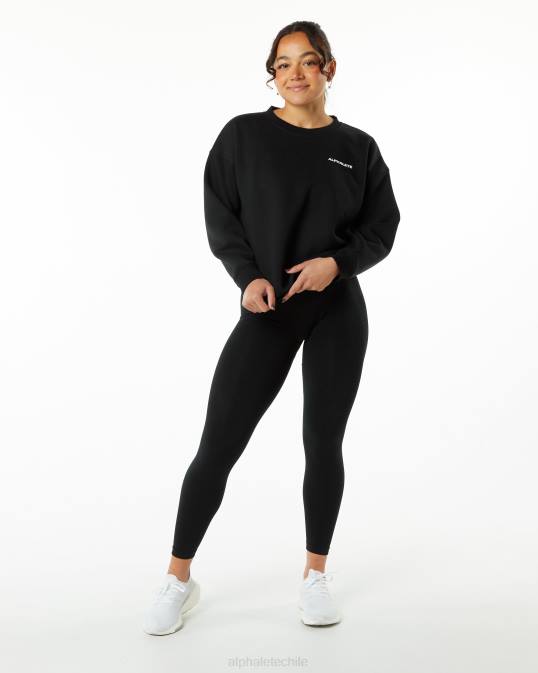 tripulación clásica mujer Alphalete 08R8291 ropa negro