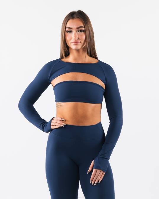 aura encogiéndose de hombros mujer Alphalete 08R8243 ropa azul tinta