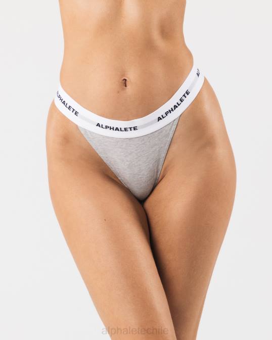 tanga aguda mujer Alphalete 08R8470 ropa cuero gris