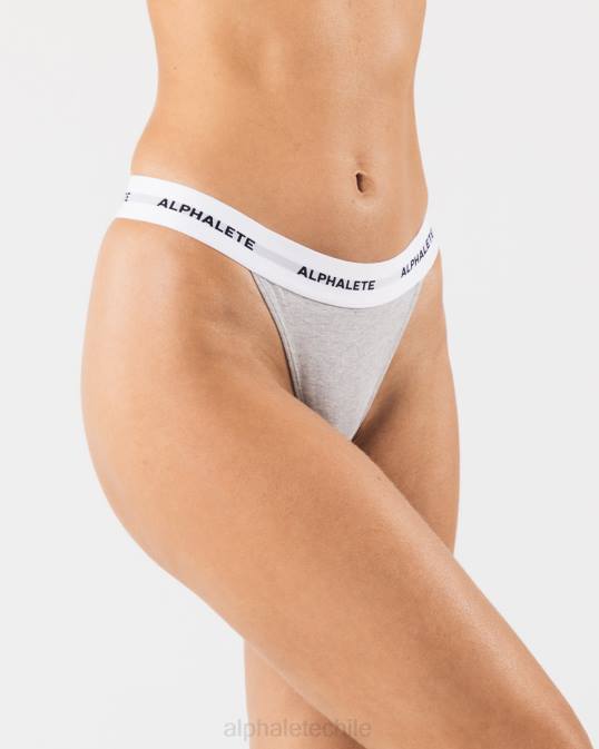 tanga aguda mujer Alphalete 08R8470 ropa cuero gris