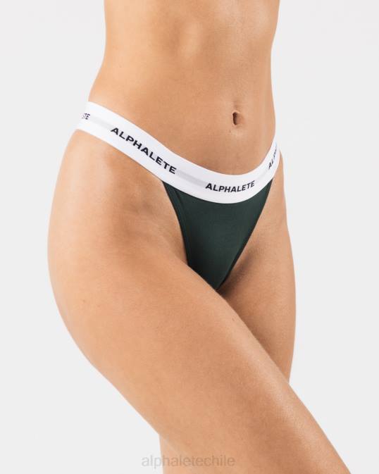 tanga aguda mujer Alphalete 08R8472 ropa verde perenne