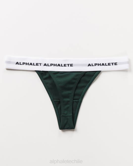 tanga aguda mujer Alphalete 08R8472 ropa verde perenne