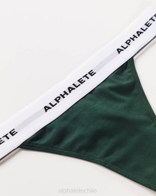 tanga aguda mujer Alphalete 08R8472 ropa verde perenne