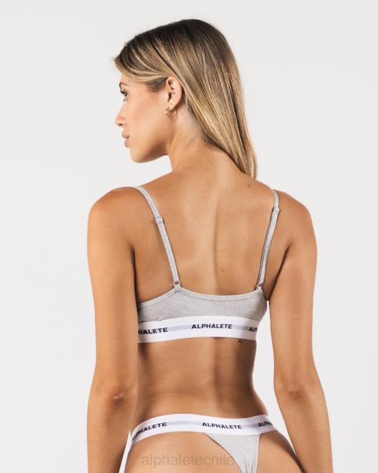 bralette agudo mujer Alphalete 08R887 ropa cuero gris