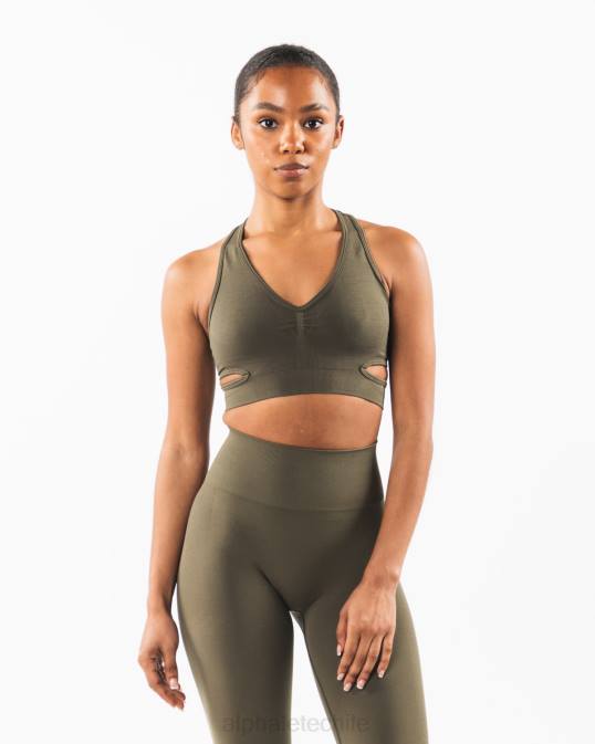 sujetador estrato mujer Alphalete 08R8106 ropa roble verde