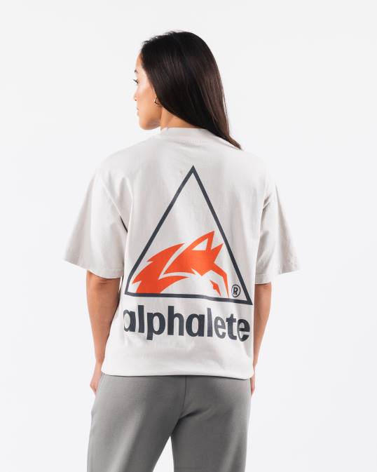 camiseta con cresta unisexo Alphalete 08R8177 ropa gris cemento