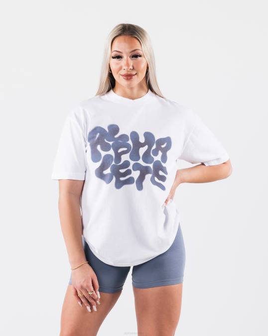 camiseta de desenfoque radial unisexo Alphalete 08R8195 ropa blanco