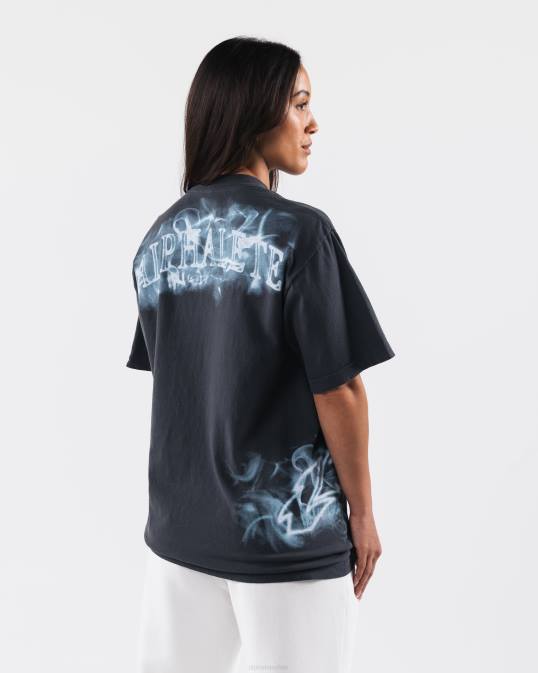 camiseta de humo unisexo Alphalete 08R8184 ropa delfín azul