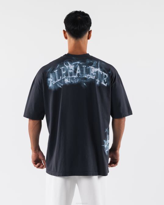 camiseta de humo unisexo Alphalete 08R8184 ropa delfín azul